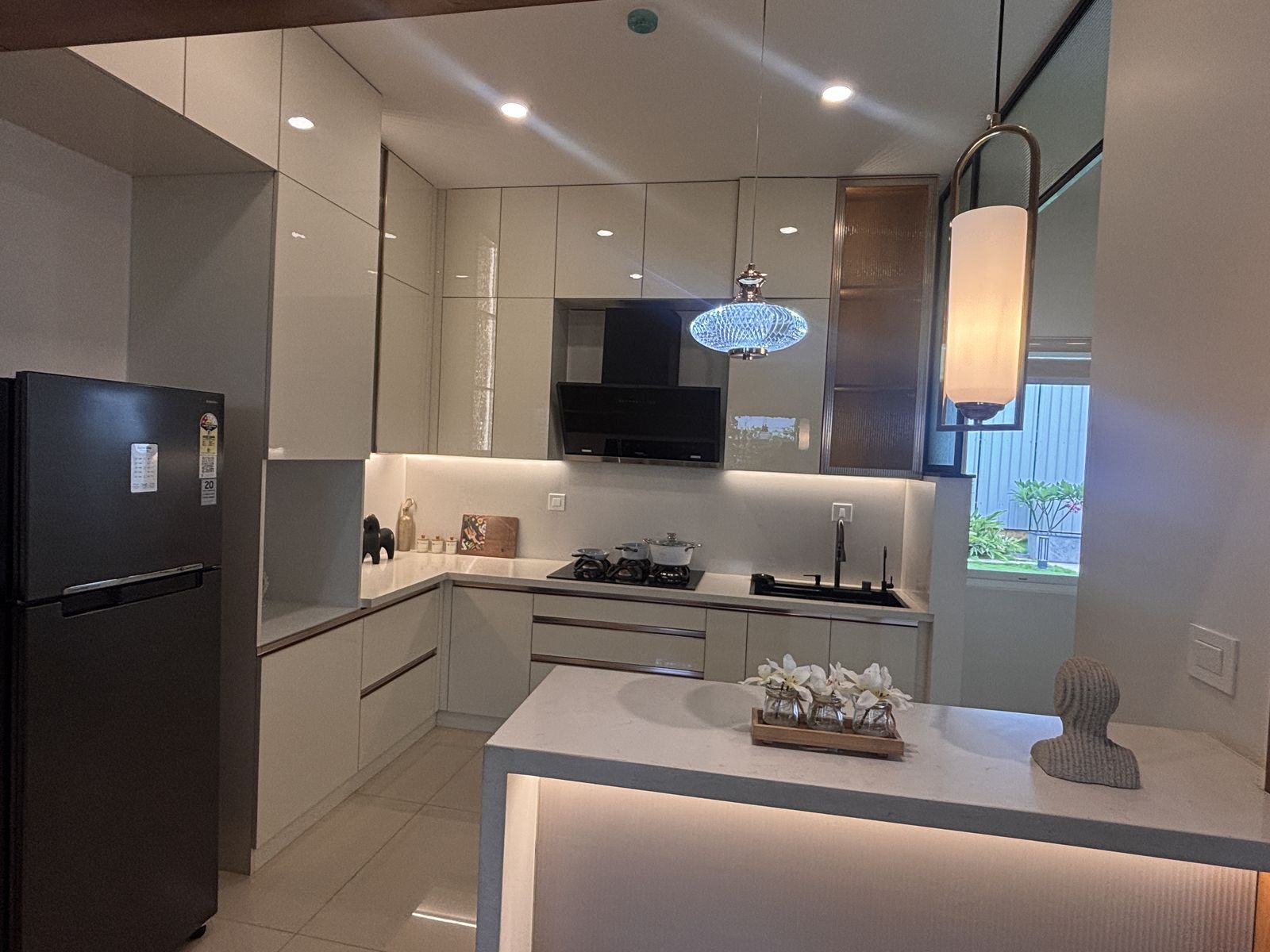Modular kitchen with island counter